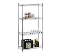 Stalwart DA-CR9045180A4 Commercial Shelving Unit 4 Tier 1000kg Width 900mm Depth 450mm Chrome Wire
