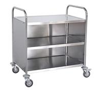 Stalwart DA-RST3AC Commercial Serving/Service/Clearing Trolley with Cabinet Stainless Steel 3 Tier 860x540x940mm