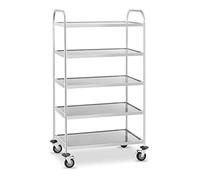 Stalwart DA-RST5B Commercial Serving/Service/Clearing Trolley Stainless Steel 5 Tier 810x460x1480mm