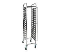 Stalwart DA-RT6415 Rack/Tray/Pan Trolley Stainless Steel Bakery 600x400mm 15 Tier 470x620x1700mm