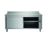 Stalwart DA-THWSR106A Professional Heated Cupboard Stainless Steel Sliding Doors Rear upstand Width 1000mm Depth 600mm