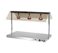 Stalwart DA-WM3F Buffet Food Warmer with Gantry Stainless Steel 3 Infrared Lamps Sneeze Guards 3xGN1/1