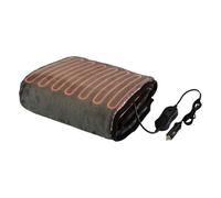 Stalwart Heated Car Blanket - 12V Heated Blanket for Car, Truck, RV or Camping - 59x43” Portable Electric Travel Throw - 2 Heat Levels - Tailgating Essentials (Gray)