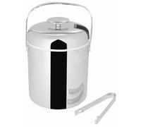 Stalwart L279 Ice Pail With Tongs, Stainless Steel Finish, 1.3 L