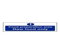 Stalwart L846 Food Preparation Area Raw Food Only Sign