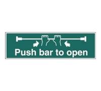 Stalwart L856 Vinyl "Push Bar to Open" Sign, 150mm X 450mm