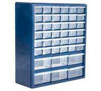 Stalwart Plastic Storage Drawers - 42 Compartment Organizer - Desktop or Wall Mount Container for Hardware, Parts, Crafts, Beads, or Tools, 10 Targets