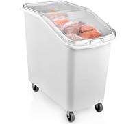 Stalwart Polypropylene Ingredient Food Flour Storage Large Bin 100Ltr, Heavy Duty Castors, transparent lid, 90 x 90cm