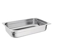 Stalwart Stainless Steel Gastronorm Container, 1/1 Size, 530 x 325mm, Commercial Grade, Hot and Cold Food Storage (100mm Deep)