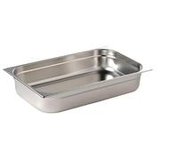 Stalwart Stainless Steel Gastronorm Container, 1/1 Size, 530 x 325mm, Commercial Grade, Hot and Cold Food Storage (65mm Deep)
