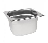 Stalwart Stainless Steel Gastronorm Pan 1/6 Size - Durable Food Storage & Prep Container, Deep GN Pan for Cooking, Reheating & Serving Use, 100mm Depth (1.7L Capacity)