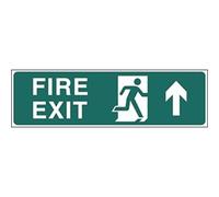 Stalwart W301 "Fire Exit Arrow Up" Safety Sign, 150mm X 450mm