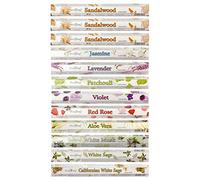 STAMFORD 37328 Sandalwood Variety Set Incense Sticks-12 Packs x 20 Sticks, Black, One Size