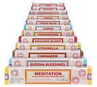 Stamford 37369 Variety Set Hand Rolled Incense Sticks-12 Packs, Black, One Size
