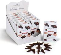 Stamford Amber Incense Cones 12 Pack Set, 180 Cones Total, Warm Resin Fragrance, Slow Burn Home Fragrance, Includes JRose Trolley Coin Keychain