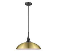 stamford antique brass shade pendant light in matt black