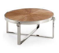 stamford ash veneer coffee table with stainless steel frame