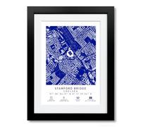 Stamford Bridge Stadium Map Minimalist A4/A3 Poster Photo Print Framed Gift Chelsea (A4 Black Framed & Mounted)
