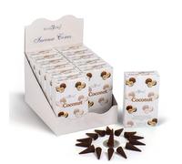 Stamford Coconut Incense Cones: Relaxing, Long-Lasting Fragrance, Home Refreshment, with Metal Holder - Pack of 15