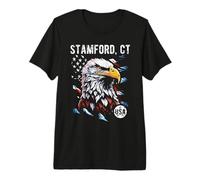 Stamford CT USA Patriotic Eagle USA Flag Design Premium T-Shirt