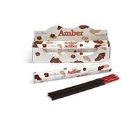 STAMFORD " Hex Floral, Exotic & Spa INCENSE STICKS COLLECTION IN 3/6/12/18/24 PACKS, 20 STICKS/PACKS (AMBER, 3 - PACKS)