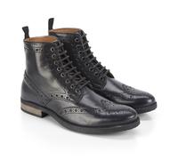 Stamford Leather Lace Up Boots Silver Street London Black 9