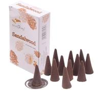 Stamford Sandalwood Incense Cones: Relaxing Aromatherapy, 15 Cones x 12 Packs. Purification and Positive Aura, Spiritual Connection, Relaxation and Calmness, Long-Lasting Fragrance.