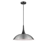 stamford satin nickel shade pendant light in matt black