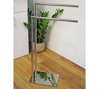 Showerdrape Stamford Stainless Steel Chrome Freestanding Towel Rail, Silver