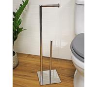 Showerdrape Stamford Stainless Steel Chrome Toilet Roll Holder & Spare Paper Holder Combination in Silver Showerdrape Silver