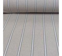 Stamford Stripe French Linen Grey 140cm/54" Designer Material Sewing Upholstery Curtain Craft Fabric (A Sample)
