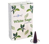 Stamford White Sage Incense Cones-15 sticks, Bamboo, 5x15x23 cm