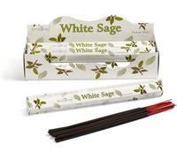 Stamford White Sage Incense Sticks 6 Pack (120 Sticks) with JRose Wooden Incense Burner - Cleansing & Relaxation Aromatherapy, Long Lasting Natural Fragrance