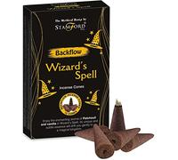 Stamford Wizard's Spell Backflow Incense Cones - 3 Pack Set (36) - Patchouli & Vanilla Scent - Aromatherapy Cones for Meditation, Relaxation, Yoga, Home Fragrance