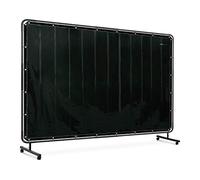 Stamos Welding Group Vinyl Welding Screen Welding Curtain Weld Curtain Kevlar® Seams 239 x 196 cm SWS02N (Fireproof Plastic, Synthetic Fibres, Black-Painted Steel, 4 Wheels, 2 Brakes)