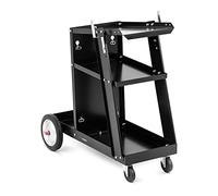 Stamos Welding Group Welding Cart Welding Trolley Welding Machine Cart 3 Shelves Steel Black 80kg SWG-WC-5 (Powder-Coated Steel, Rubber, Top Shelf 45x27cm)