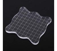 Stamp Block, Transparent Acrylic Stamping Blocks with Grid Lines, Clear Acrylic Stamping Platform Essential Stamping Tools for Scrapbooking Crafts Making(10 cm)