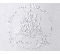 Stamp By Me - Book Embosser Personalised | Custom Ex Libris Stamp for Library, Books & Documents | Floral Embossing Seal, Self-Inking or Dry Embosser | Book Stamp for Customize Your Name & Design
