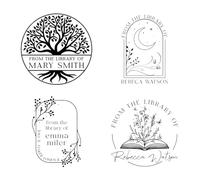 Stamp by Me - Book Embosser Personalised | Customize Your Name & Design | Floral Embossing Seal, Self-Inking or Dry Embosser | Book Stamp for Custom Ex Libris Stamp for Library, Books & Documents