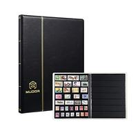 Stamp Collecting Album, 7 Rows Pockets Stamp Book for Collectors, 10 Sheets Stockbook, Black
