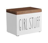 Stamp Container for Bathroom | 20.5 x 15.5 x 13 cm Feminine Stuff Organizer Case | Tidy Organization Sanitary Napkin Holder | for Bathroom Shower Bedroom Living Room Apartment Vanity Countertop