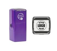Stamp Design 4U Custom Self-Inking Logo Stamp, Black Ink, 25 x 25mm Impression Size, Professional Business Rubber Stamp, Personalised Design Upload
