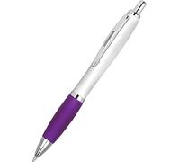Stamp Design 4U Full Colour Printed Personalised Contour Pens Promotional *Qty - 8* - PURPLE PEN GRIPS