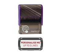 Stamp Design 4U Imprint 12 48x18mm 2 Line Personalised Stamp Premium Custom Made Self-Inking Business Address Rubber Stamp with Red Ink