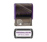 Stamp Design 4U Imprint 12 48x18mm 2 Line Personalised Stamp Premium Custom Made Self-Inking Business Address Rubber Stamp with Violet Ink