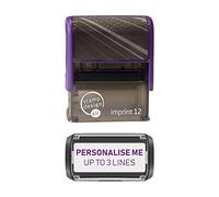 Stamp Design 4U Imprint 12 48x18mm 3 Line Personalised Stamp Premium Custom Made Self-Inking Business Address Rubber Stamp with Violet Ink