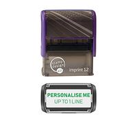Stamp Design 4U Imprint 12 48x18mm 4 Line Personalised Stamp Premium Custom Made Self-Inking Business Address Rubber Stamp with Green Ink