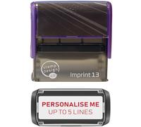 Stamp Design 4U Imprint 13 58x22mm 5 Line Personalised Stamp Premium Custom Made Self-Inking Business Address Rubber Stamp with Red Ink