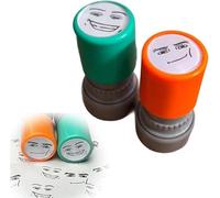 Stamp for Teachers Kids, Funny Face Stamp with Ink Pads, Cartoon Expression for School Homework, Crafting, Journaling, Scrapbooking, Teacher Supplies Gifts (A+B)