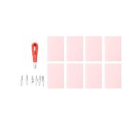 Stamp Making Kit, Pink 8pcs Rubber Carving Blocks Linoleum Cutter Kit, Linocut Carving Tools for Block Printing, Printmaking Supplies